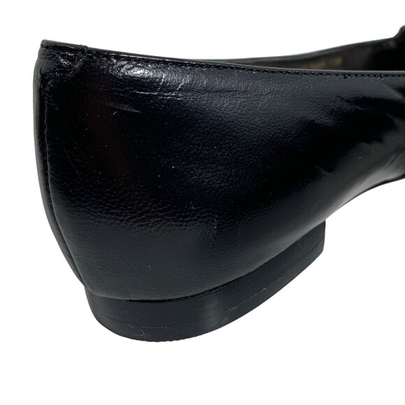 Cole Haan Black Leather Perforated Scalloped Flats SZ 7B Womens Casual Business - Picture 8 of 12